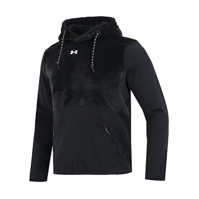 Under Armour UA Journey Fleece Hoodie Black Casual Pullover with Warm Long Sleeves 1373874-001