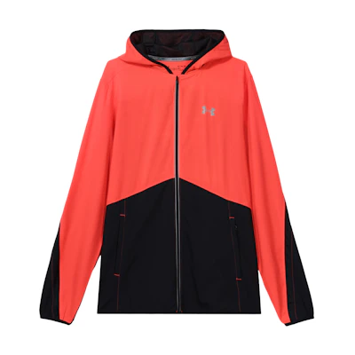 Under Armour UA Launch Solid Logo Zip-Up Hoodie Jacket Red 1289388-963