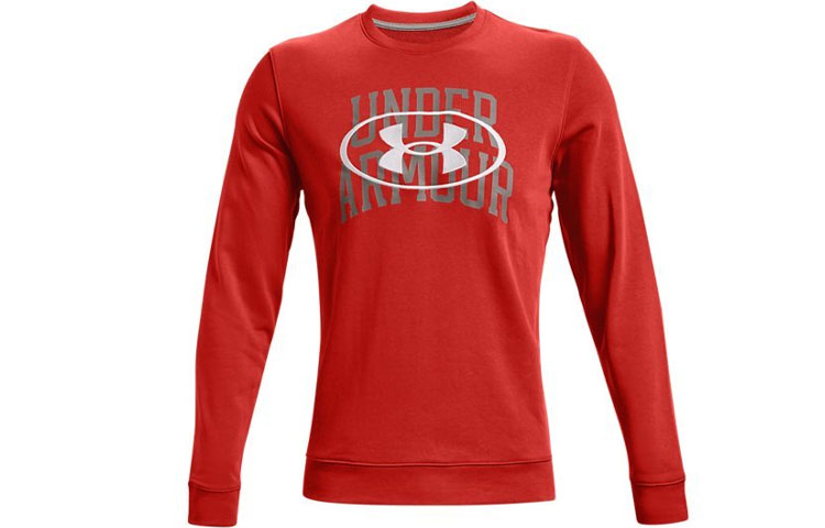 Under Armour UA Letter Pattern Loose Fit Long Sleeve Crewneck Sweatshirt Red - 1366410-839