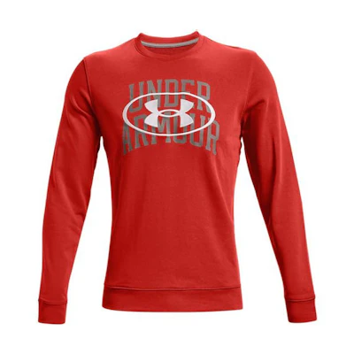 Under Armour UA Letter Pattern Loose Fit Long Sleeve Crewneck Sweatshirt Red - 1366410-839
