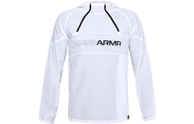 Under Armour UA Letter Print Hoodie White Retro American Style Long Sleeve 1355444-100