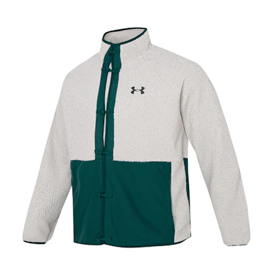 Under Armour UA LNY Boucle Embroidered Logo Retro Varsity Jacket Green 1375279-592
