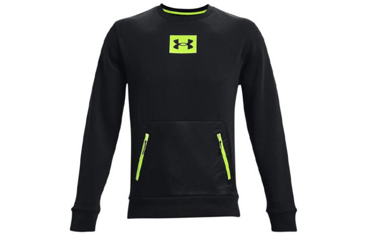 Under Armour UA Logo Embroidered Crewneck Knit Sweatshirt Black 1366222-001