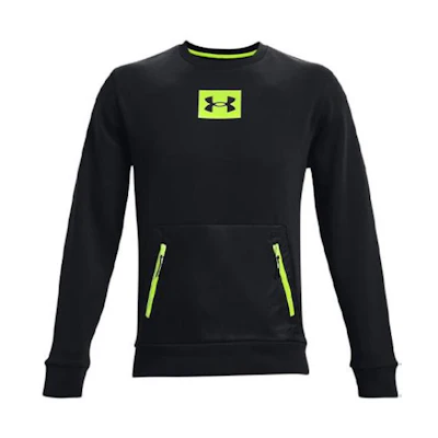 Under Armour UA Logo Embroidered Crewneck Knit Sweatshirt Black 1366222-001