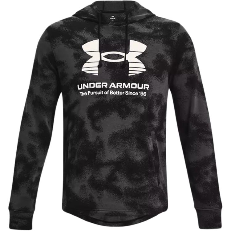 Under Armour UA Logo Letter Printed Embossed Hoodie Black 1377185-001
