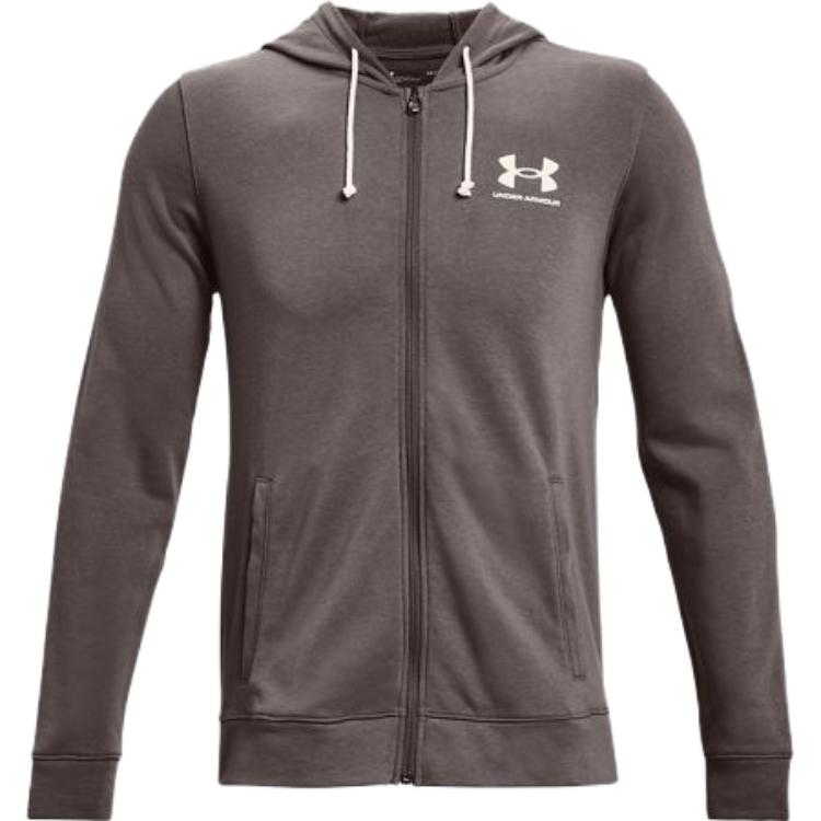 Under Armour UA Logo Loose Fit Zip Hoodie Long Sleeve Men’s Brown 1370409-176