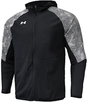 Under Armour UA Logo Print Knit Panel Hooded Jacket Black 22500403-001 Under Armour UA Logo Print Knit Panel Hooded Jacket Black 22500403-001