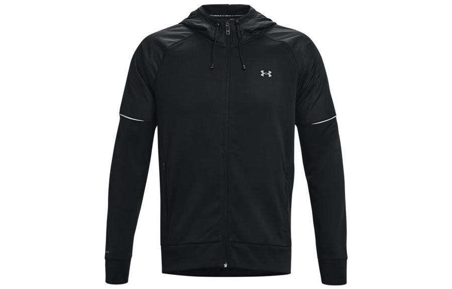 Under Armour UA Logo Print Stand Collar Zip Hoodie Jacket - Black 1373781-001