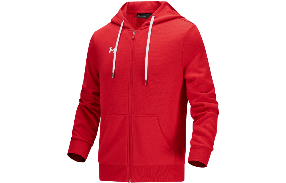 Under Armour UA Logo Printed Training Knit Hoodie Jacket Red 21600305-600