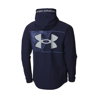 Under Armour UA Logo Printed Waterproof Hooded Jacket Navy Blue 1375522-410