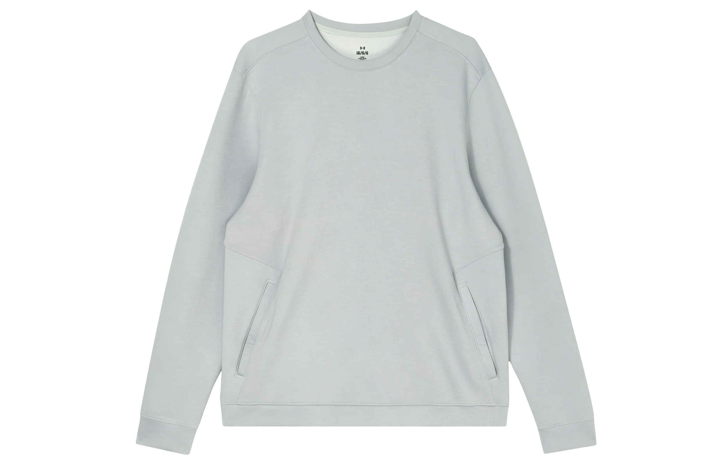 Under Armour UA Minimalist Gray Crewneck Long Sleeve Sweatshirt Casual Style 1379667-014