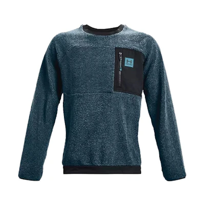Under Armour UA Mission Boucle Colorblock Crewneck Pullover Training Sweatshirt Blue 1366093-413