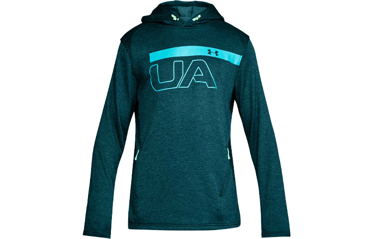 Under Armour UA Mk-1 Tech Terry Graphic Logo Hoodie Blue 1306445-716