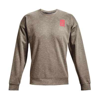 Under Armour UA Plain Back Letter Crewneck Pullover Sweatshirt Grey 1361757-279
