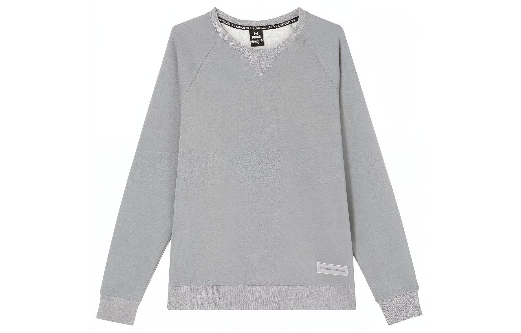 Under Armour UA Plain Cotton Crewneck Training Sweatshirt - Gray 1379685-011