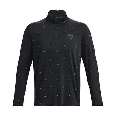 Under Armour UA Playoff Logo Print Polo Sweatshirt Men’s Black Long Sleeve 1377400-001