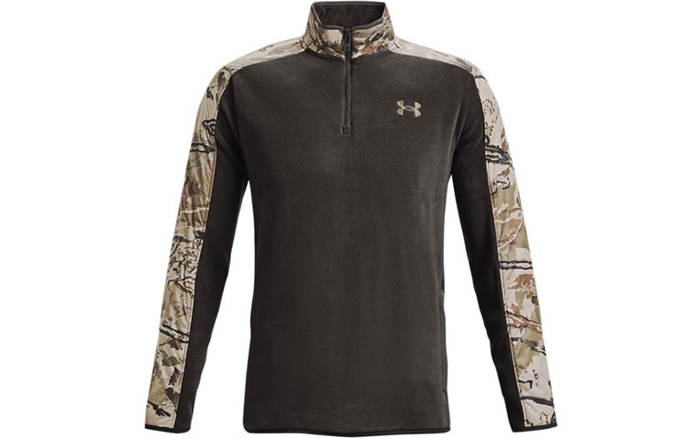 Under Armour UA Polartec Forge 1/4 Zip Loose Fit Grey Long Sleeve Sweatshirt Jacket 1366916-019