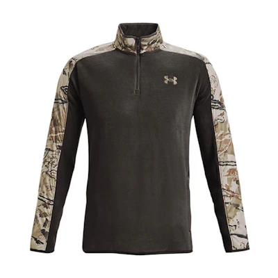 Under Armour UA Polartec Forge 1/4 Zip Loose Fit Grey Long Sleeve Sweatshirt Jacket 1366916-019