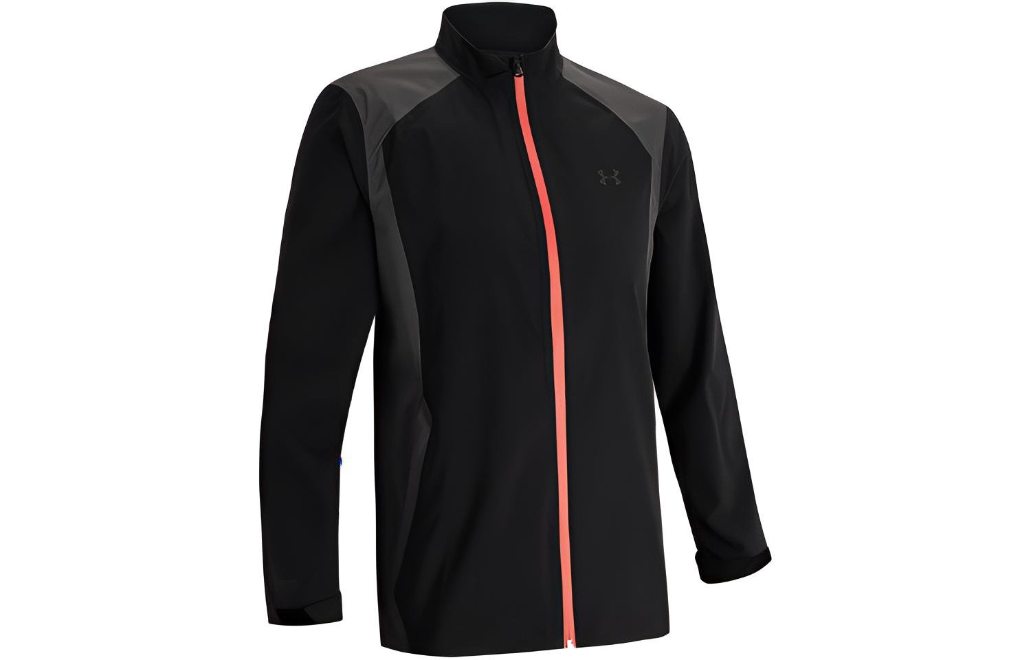 Under Armour UA Portrush Rain Logo Colorblock Jacket Black Mens 1352108-001