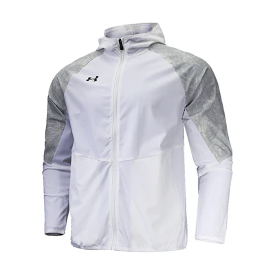Under Armour UA Printed Logo Knit Patchwork Hoodie Jacket White 22500403-100