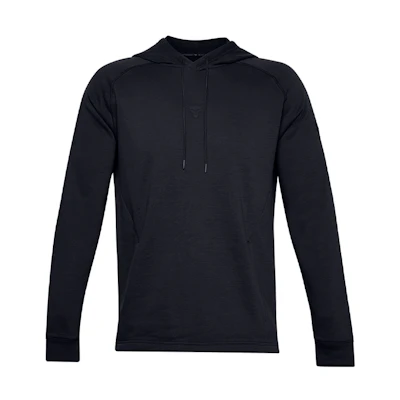 Under Armour UA Project Rock Black Bull Logo Hoodie Charged Cotton Fleece 1357193-001
