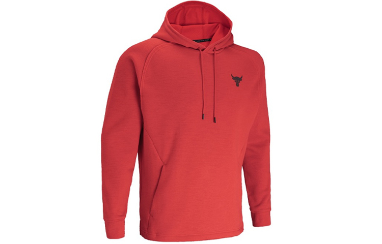 Under Armour UA Project Rock Charged Cotton Fleece Hoodie Red 1367033-600