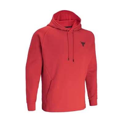Under Armour UA Project Rock Charged Cotton Fleece Hoodie Red 1367033-600