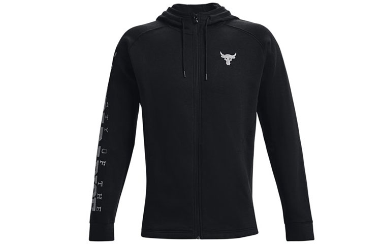 Under Armour UA Project Rock Fleece Training Hoodie Jacket Black 1367032-001