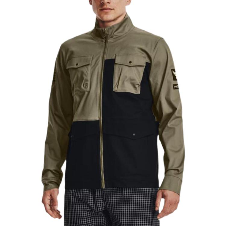 Shop 安德玛UA Project Rock全拉链户外多口袋夹克帐篷绿 1370460-361