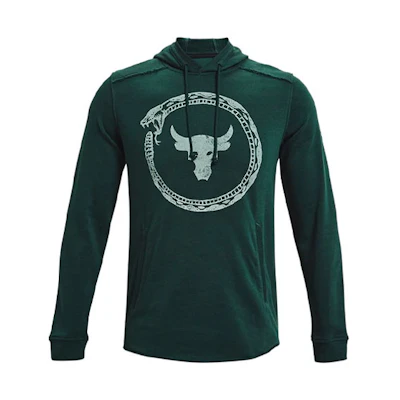 Under Armour UA Project Rock Green Logo Print Training Hoodie 1361747-384