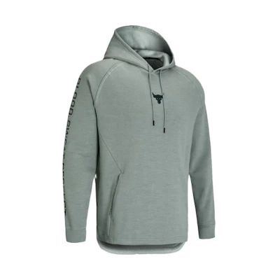 Under Armour UA Project Rock Printed Logo Pullover Hoodie Green Long Sleeve 1357193-340