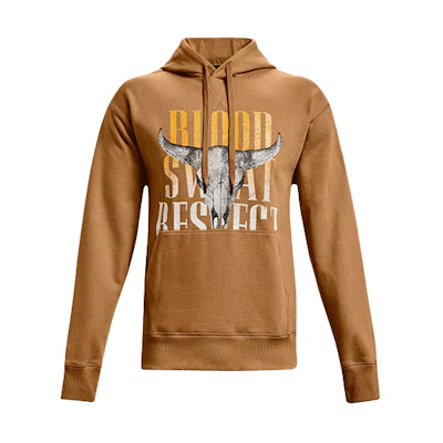 Under Armour UA Project Rock Pullover Hoodie - Training Athletic Wear, Ancient Brown 1367036-277