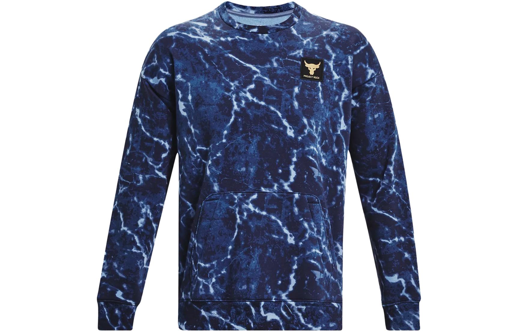 Under Armour UA Project Rock Rival Fleece Crew Sweatshirt Midnight Navy 1380119-410