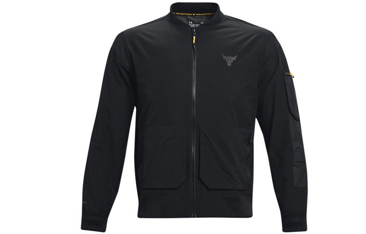 Under Armour UA Project Rock Training Woven Fleece Logo Jacket Black 1367076-001