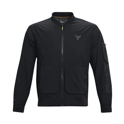 Under Armour UA Project Rock Training Woven Fleece Logo Jacket Black 1367076-001