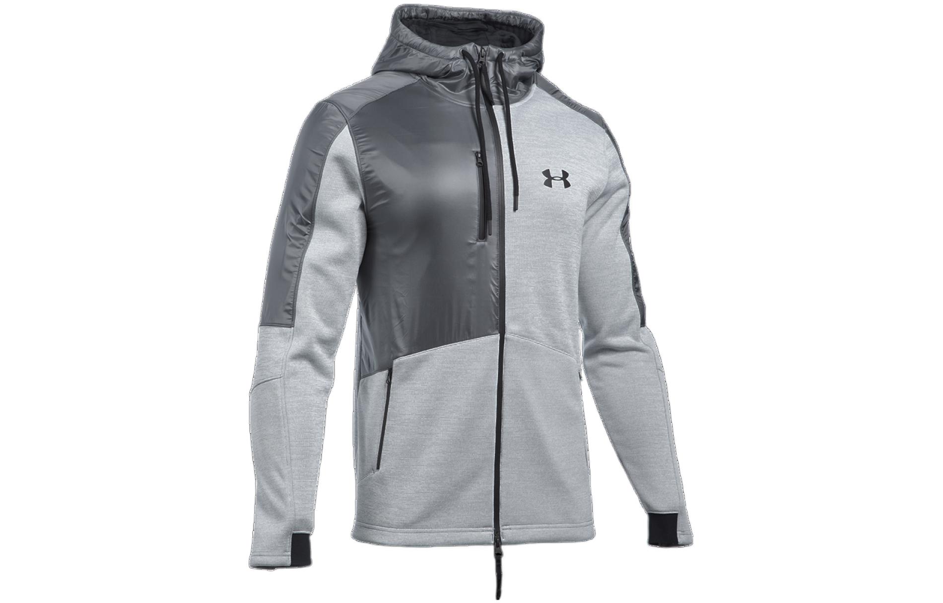 Under Armour UA Pursuit Swacket Logo Zip Hoodie Jacket Grey 1289472-025