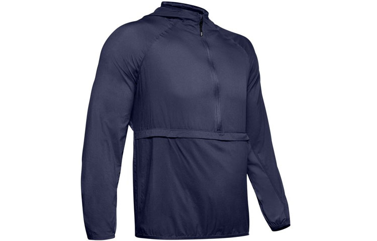 Under Armour UA Qualifier Blue Hooded Jacket for Running and Casual Wear 1350174-497