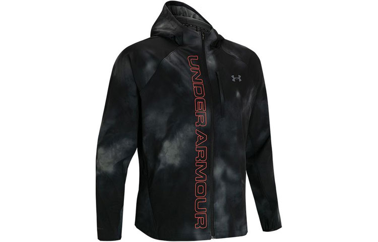 Under Armour UA Qualifier Outrun The Storm Washed Textured Hoodie Jacket Men - Black 1367942-001