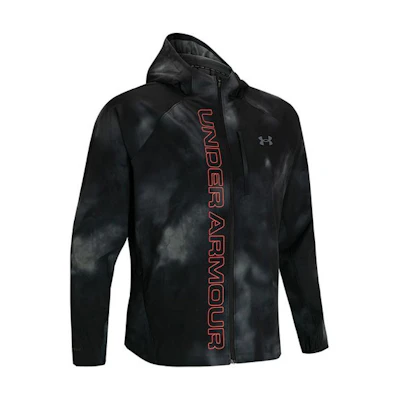Under Armour UA Qualifier Outrun The Storm Washed Textured Hoodie Jacket Men - Black 1367942-001