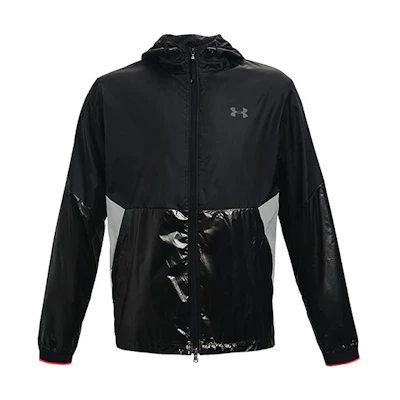 Under Armour UA Recover Legacy Colorblock Logo Zip Hoodie Jacket Black - Running Apparel 1353370-002