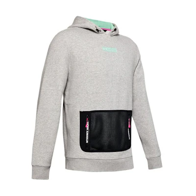 Under Armour UA Retro Colorblock Pocket Fleece Hoodie Unisex Grey 1359141-014