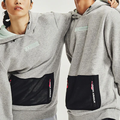 Under Armour UA Retro Colorblock Pocket Fleece Hoodie Unisex Kelabu 1359141-014 Sizing Under Armour UA Retro Colorblock Pocket Fleece Hoodie Unisex Kelabu 1359141-014