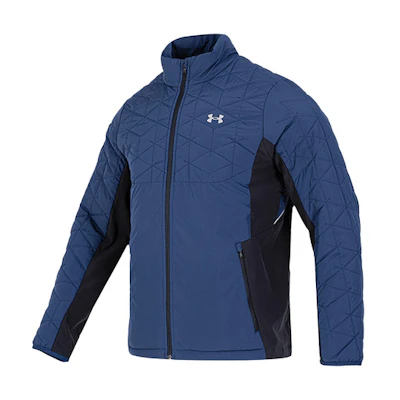 Under Armour UA Retro Straight Zip Colorblock Jacket Blue Outerwear with Logo Print 1364642-408
