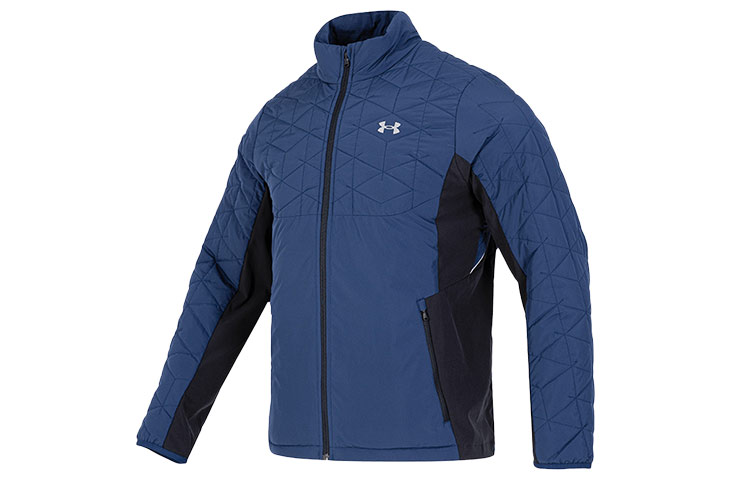 Order Under Armour UA 復古直拉鍊拼色夾克 藍色外套附logo印花 1364642-408