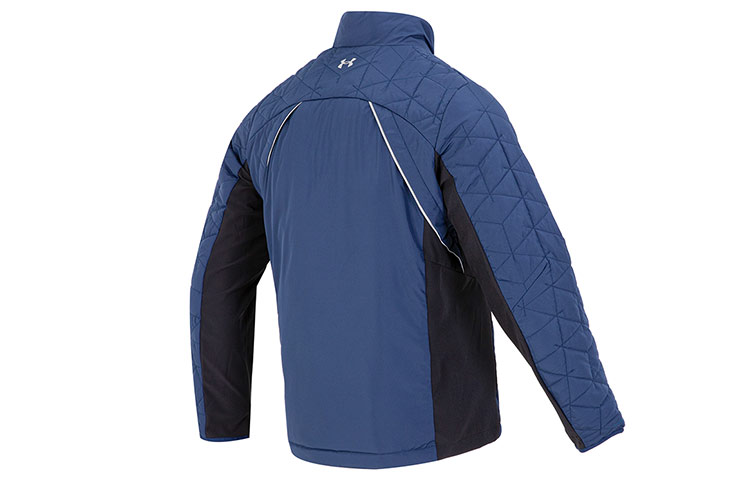 Lookbook Under Armour UA 復古直拉鍊拼色夾克 藍色外套附logo印花 1364642-408