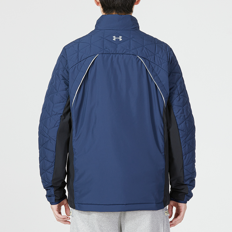 Purchase Under Armour UA 復古直拉鍊拼色夾克 藍色外套附logo印花 1364642-408