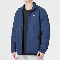 Details for Under Armour UA Retro Straight Zip Colorblock Jacket Blue Outerwear with Logo Print 1364642-408