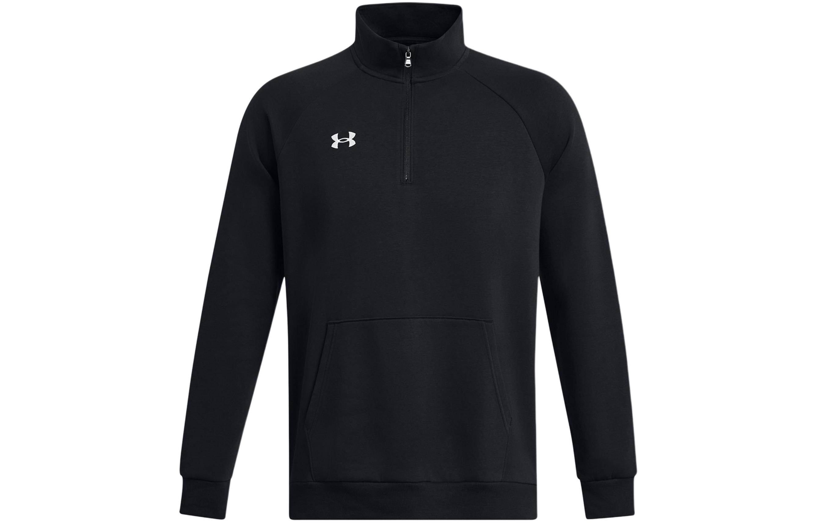 Under Armour UA Rival 1/2 Zip Pullover Logo Sweatshirt Men’s Black 1386016-001