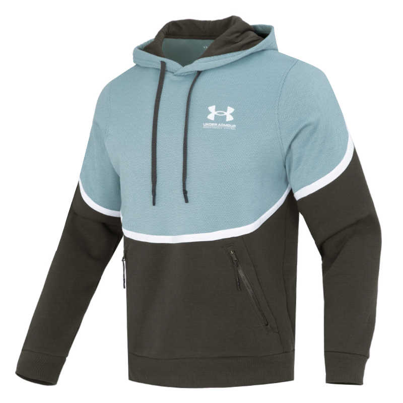 Under Armour UA Rival Amp Colorblock Fleece Training Hoodie Blue - 1357090-424