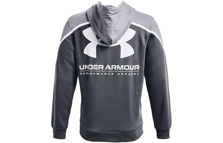 Under Armour UA Rival Amp Two-Tone Fleece Hoodie Training Sweatshirt Pink/Grey 1357090-012